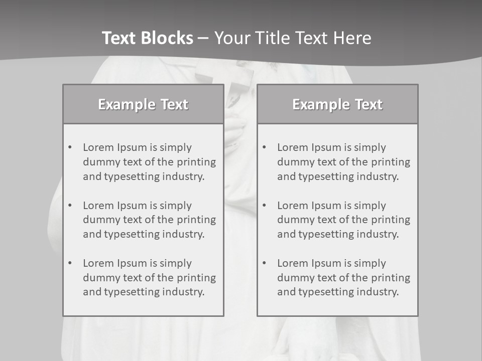 Statue From Cemetery On Black. PowerPoint Template
