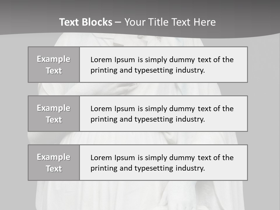Statue From Cemetery On Black. PowerPoint Template
