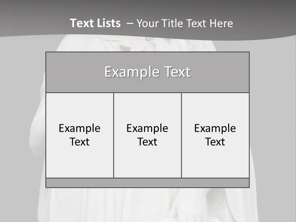 Statue From Cemetery On Black. PowerPoint Template