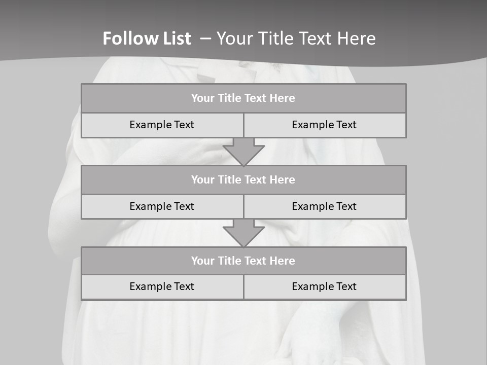 Statue From Cemetery On Black. PowerPoint Template