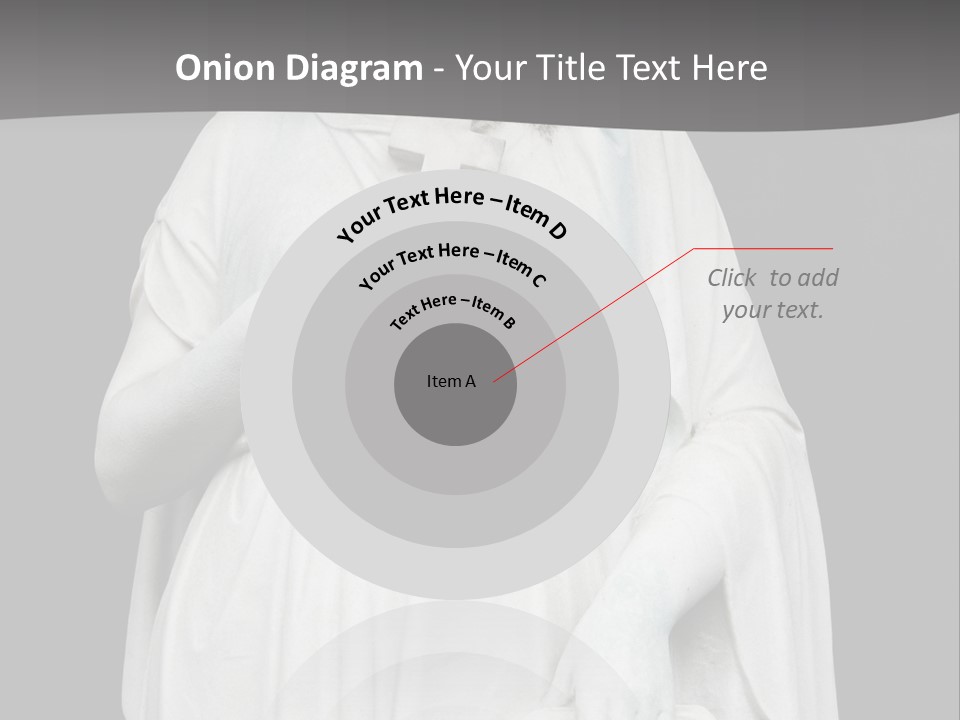 Statue From Cemetery On Black. PowerPoint Template