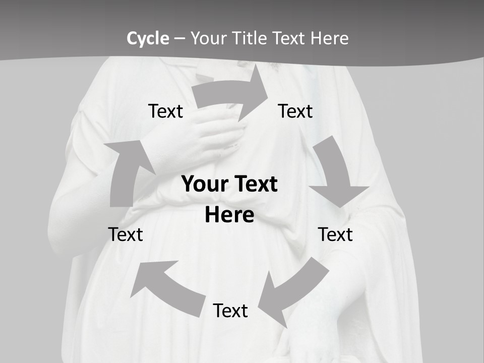 Statue From Cemetery On Black. PowerPoint Template