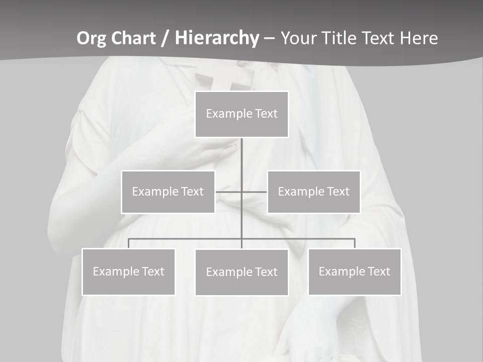 Statue From Cemetery On Black. PowerPoint Template