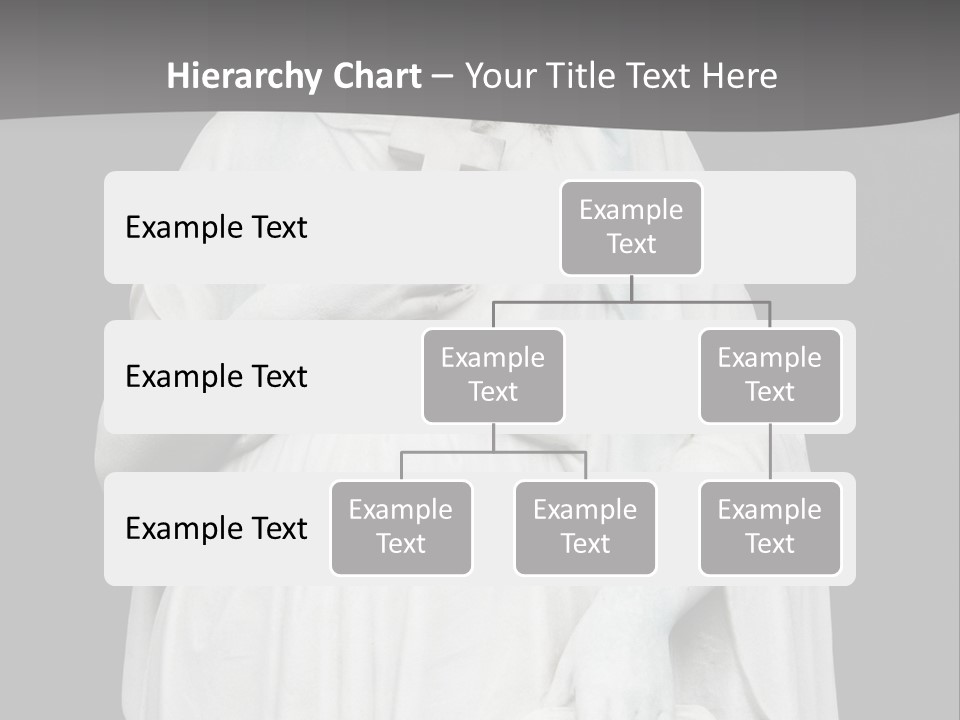 Statue From Cemetery On Black. PowerPoint Template