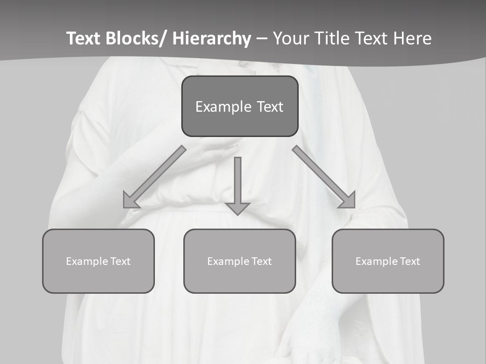 Statue From Cemetery On Black. PowerPoint Template