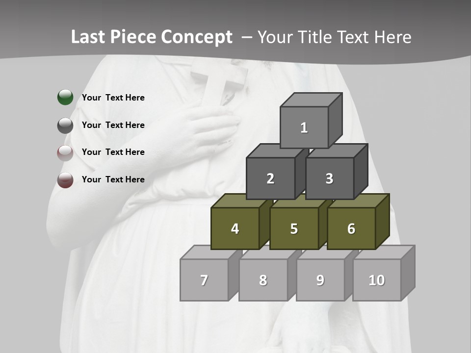 Statue From Cemetery On Black. PowerPoint Template