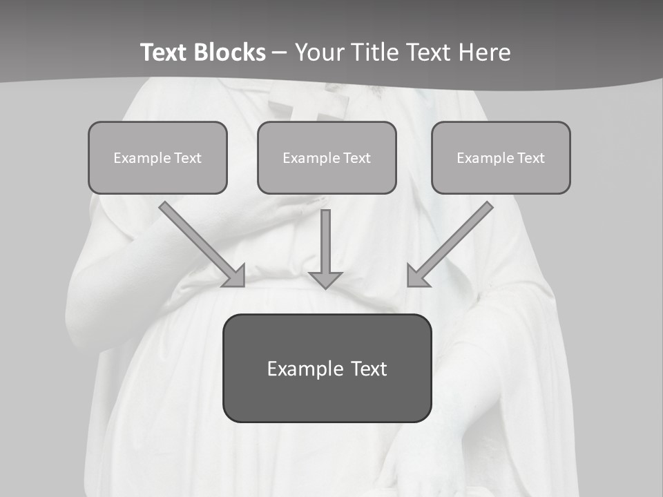 Statue From Cemetery On Black. PowerPoint Template