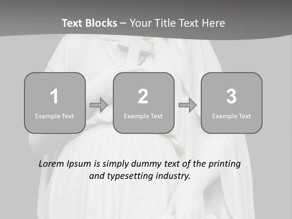Statue From Cemetery On Black. PowerPoint Template