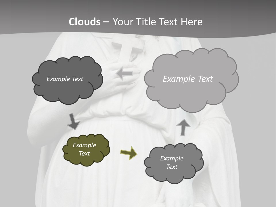 Statue From Cemetery On Black. PowerPoint Template