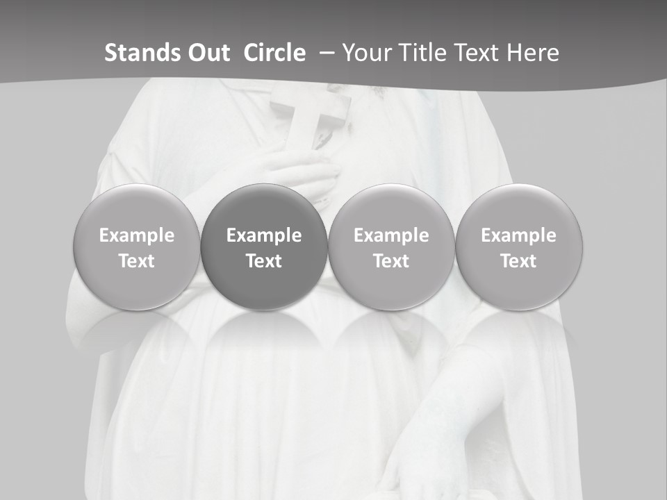 Statue From Cemetery On Black. PowerPoint Template