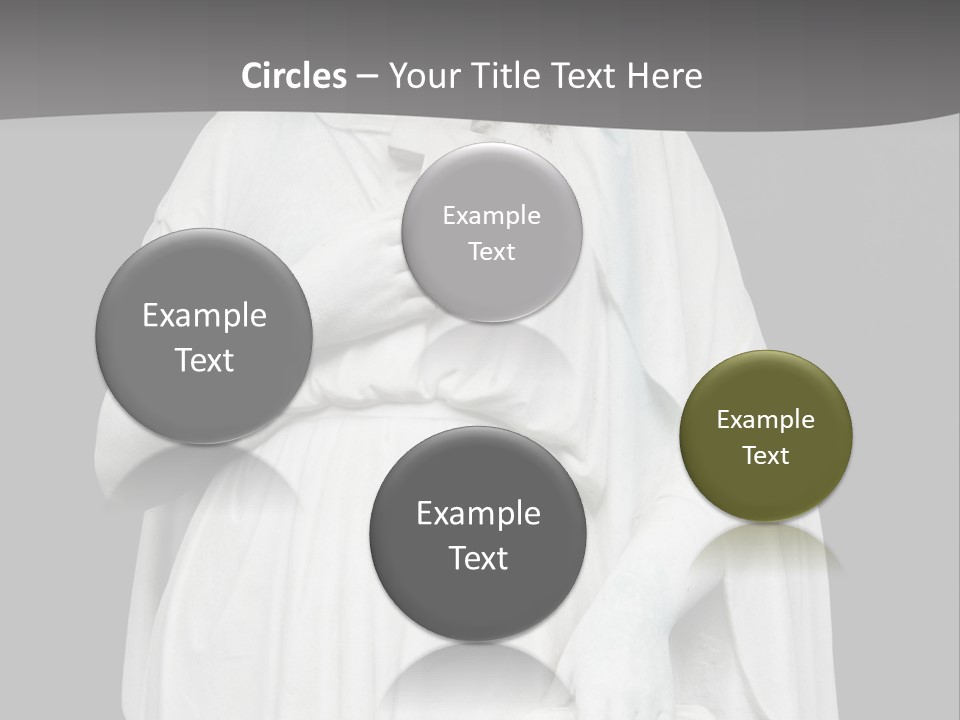 Statue From Cemetery On Black. PowerPoint Template