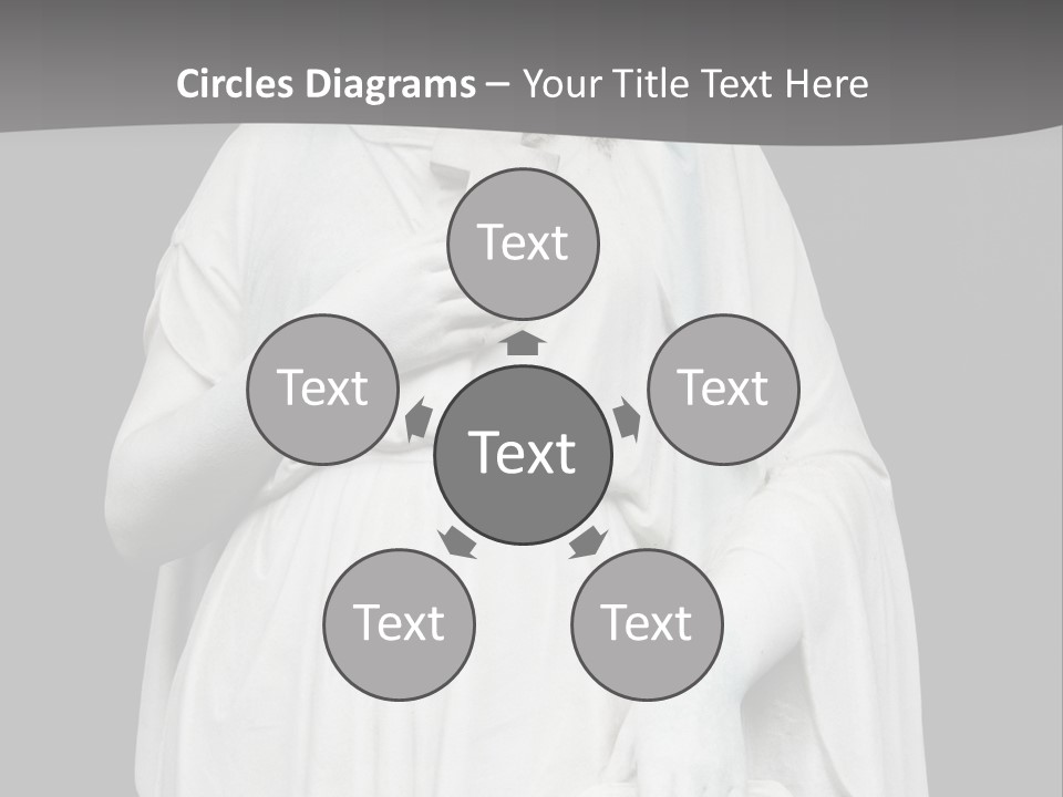 Statue From Cemetery On Black. PowerPoint Template