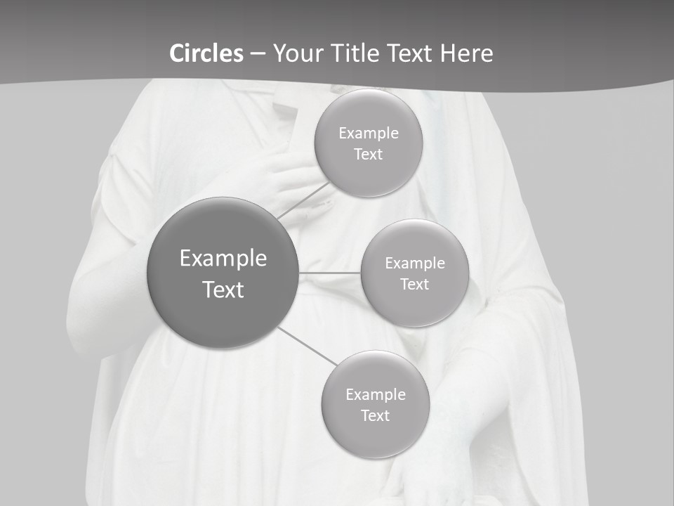 Statue From Cemetery On Black. PowerPoint Template