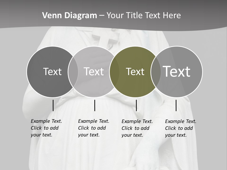 Statue From Cemetery On Black. PowerPoint Template