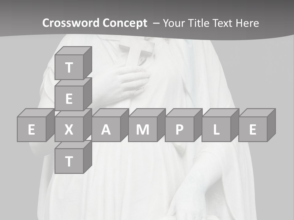 Statue From Cemetery On Black. PowerPoint Template