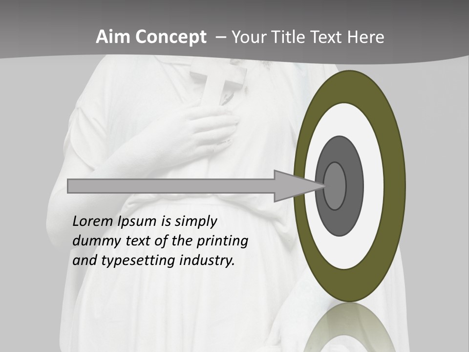 Statue From Cemetery On Black. PowerPoint Template