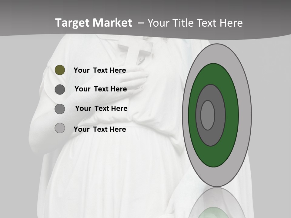 Statue From Cemetery On Black. PowerPoint Template