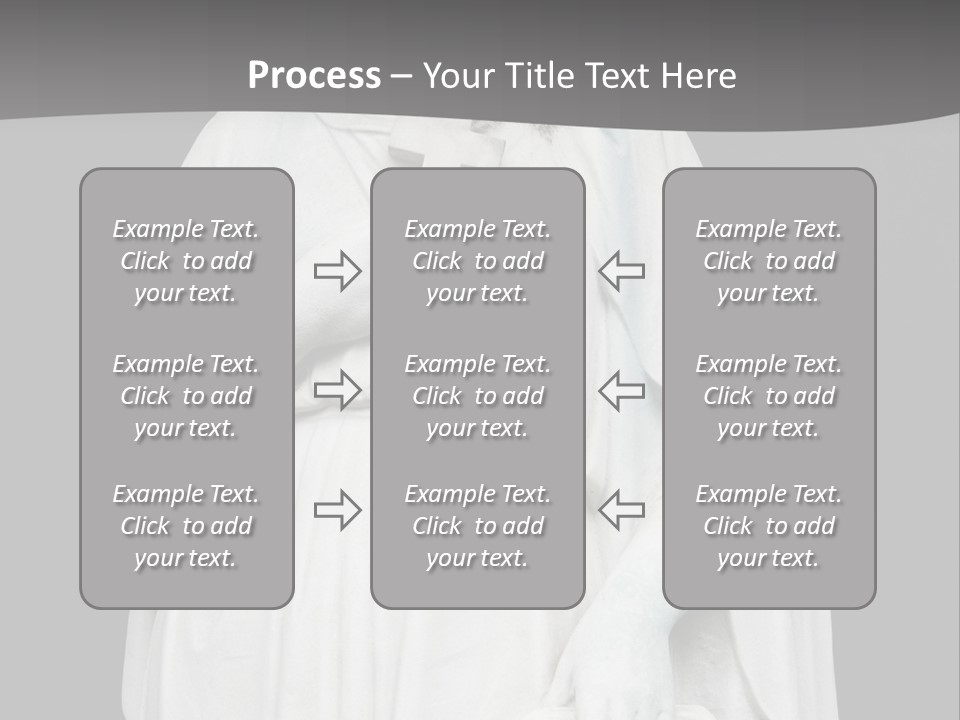Statue From Cemetery On Black. PowerPoint Template