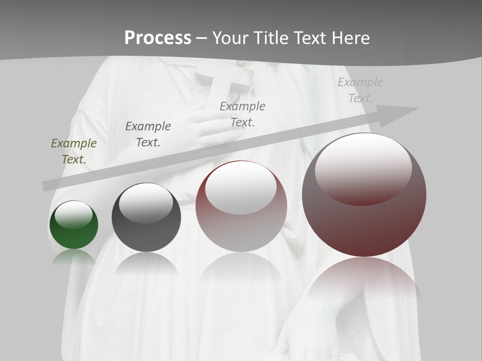 Statue From Cemetery On Black. PowerPoint Template