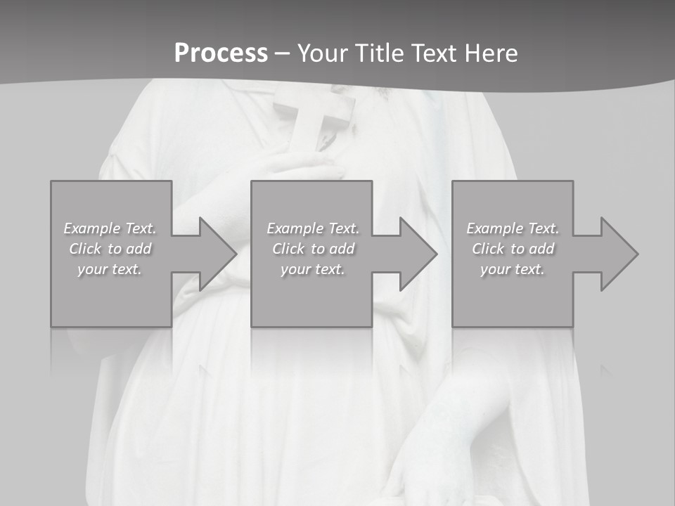 Statue From Cemetery On Black. PowerPoint Template