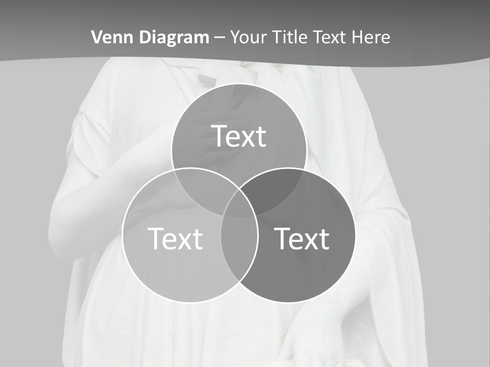 Statue From Cemetery On Black. PowerPoint Template