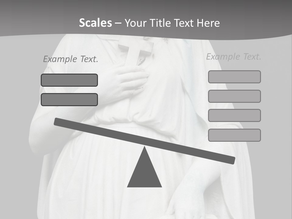 Statue From Cemetery On Black. PowerPoint Template