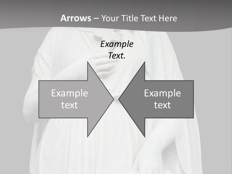 Statue From Cemetery On Black. PowerPoint Template