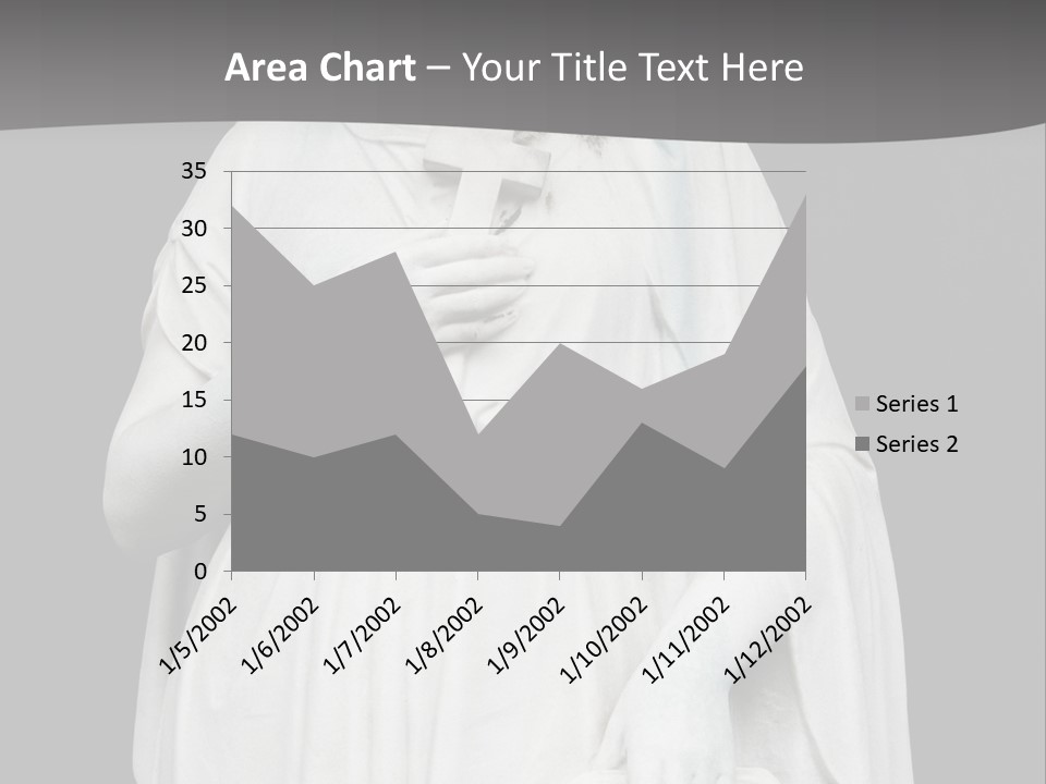 Statue From Cemetery On Black. PowerPoint Template