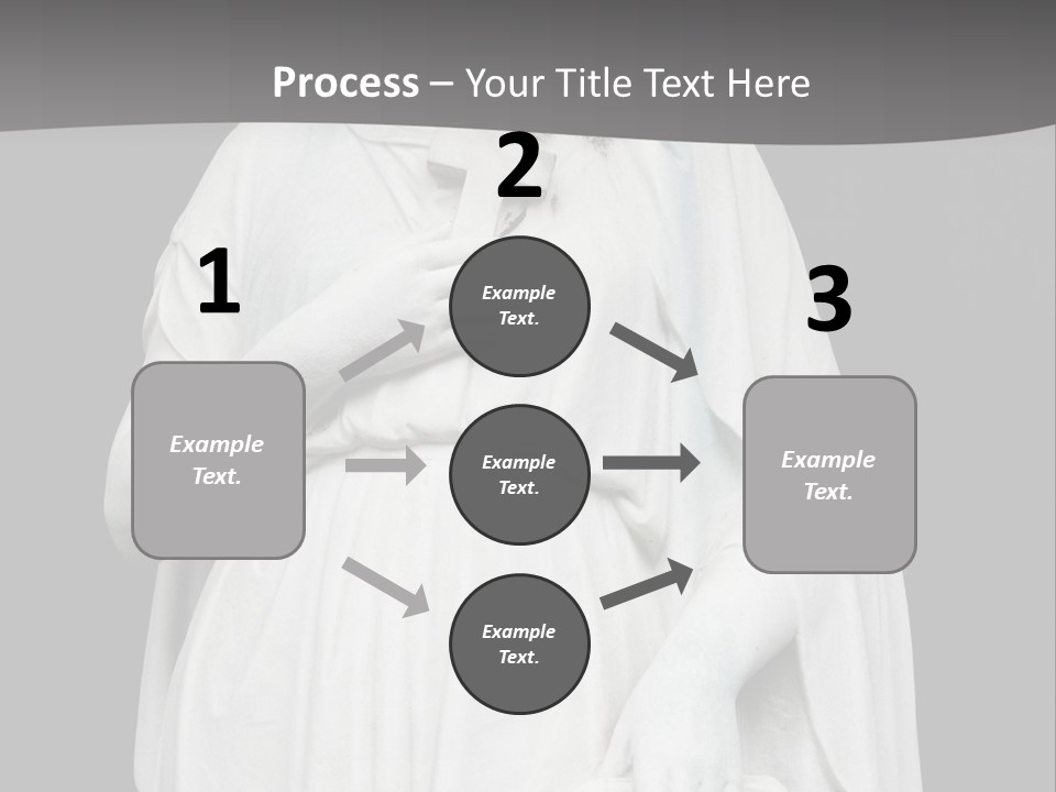 Statue From Cemetery On Black. PowerPoint Template