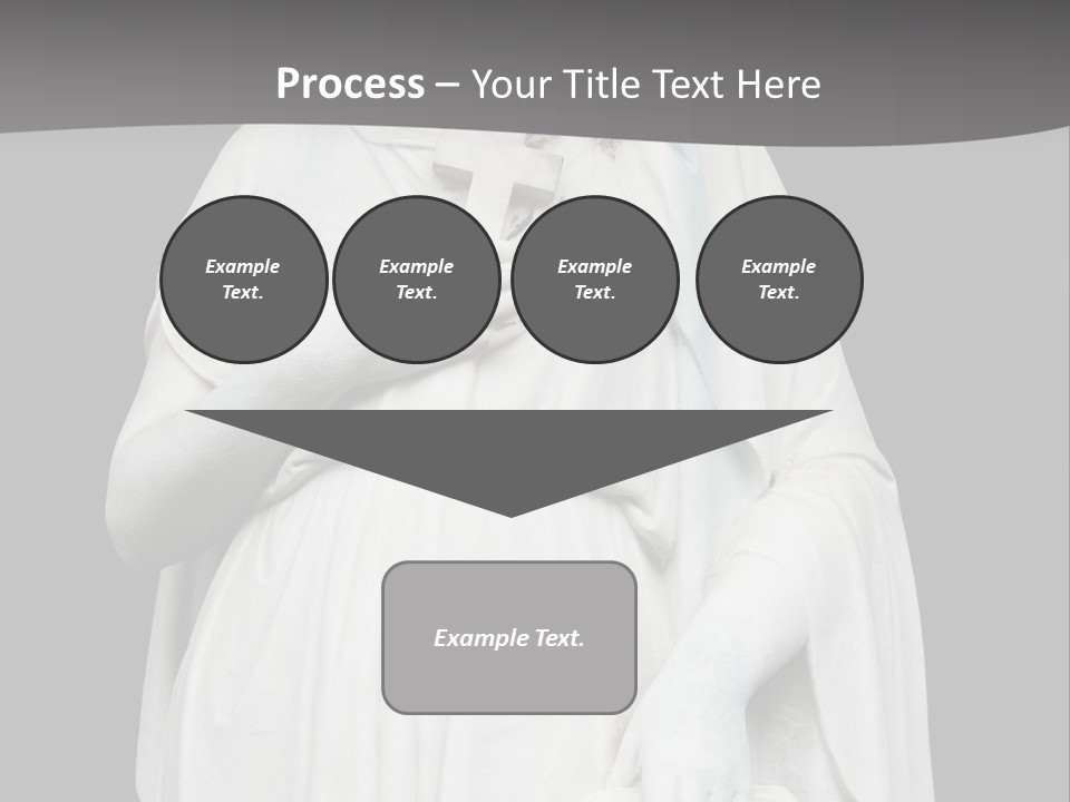 Statue From Cemetery On Black. PowerPoint Template