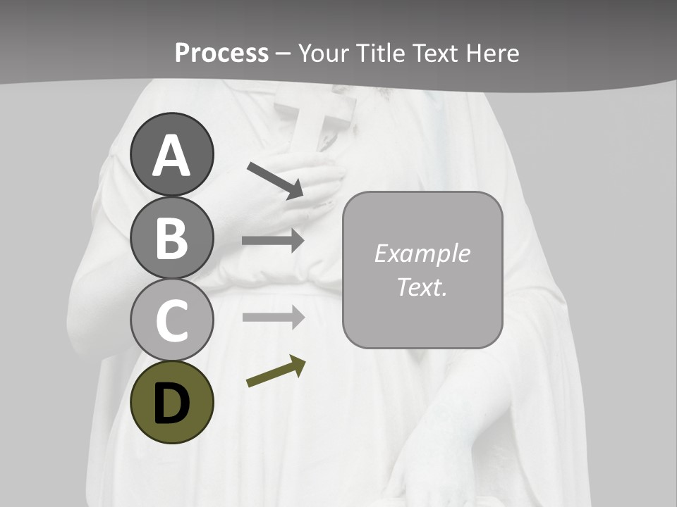 Statue From Cemetery On Black. PowerPoint Template