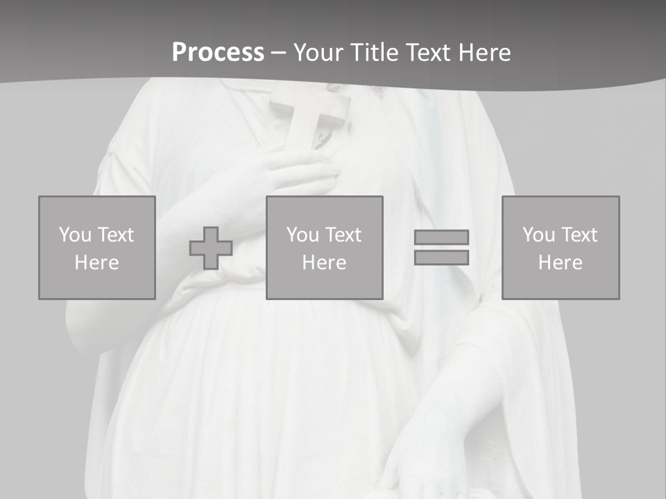 Statue From Cemetery On Black. PowerPoint Template