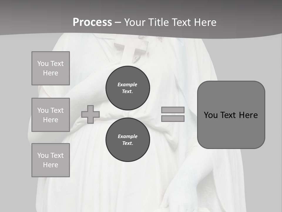 Statue From Cemetery On Black. PowerPoint Template