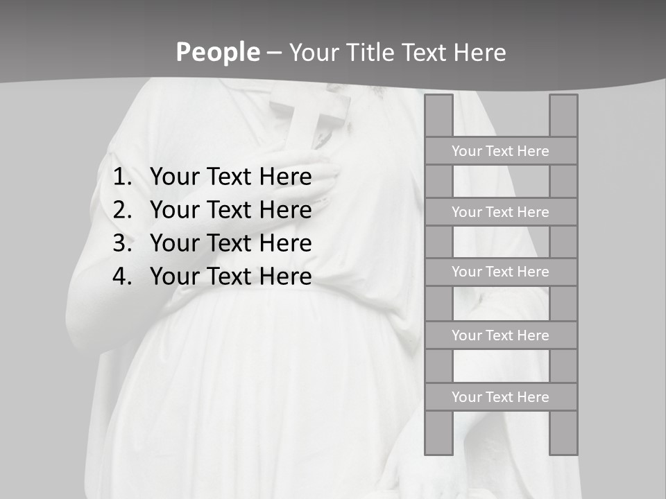 Statue From Cemetery On Black. PowerPoint Template