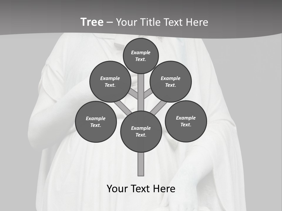 Statue From Cemetery On Black. PowerPoint Template