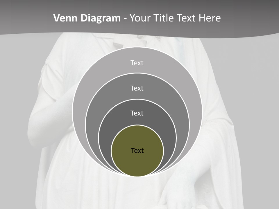 Statue From Cemetery On Black. PowerPoint Template