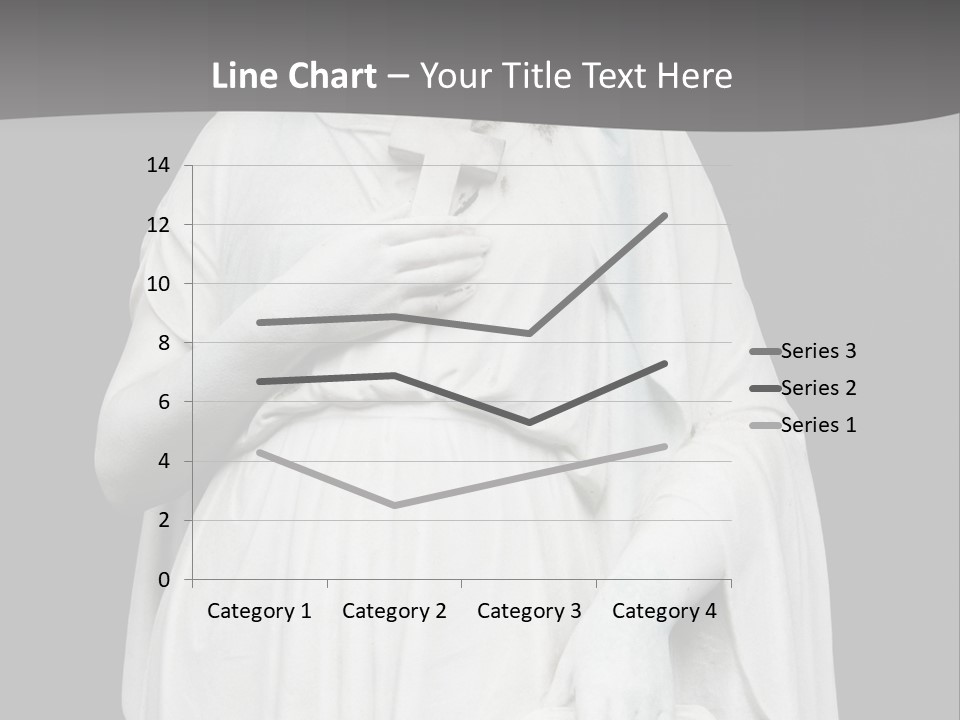 Statue From Cemetery On Black. PowerPoint Template