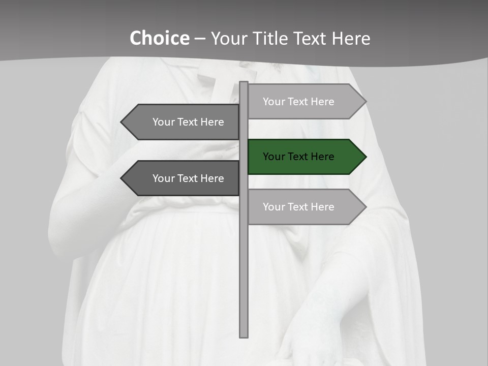 Statue From Cemetery On Black. PowerPoint Template