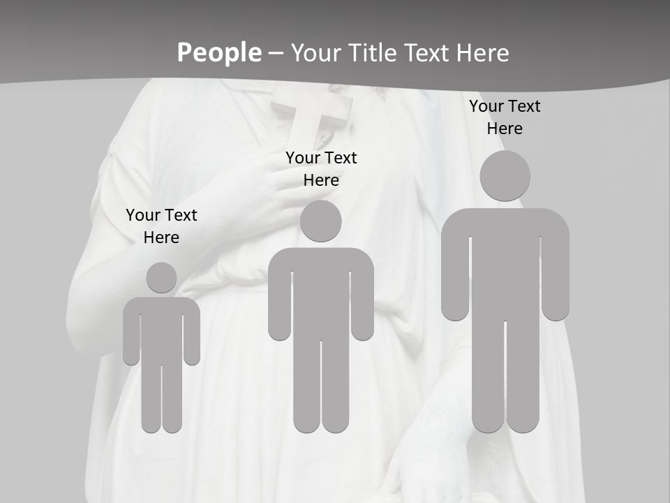 Statue From Cemetery On Black. PowerPoint Template