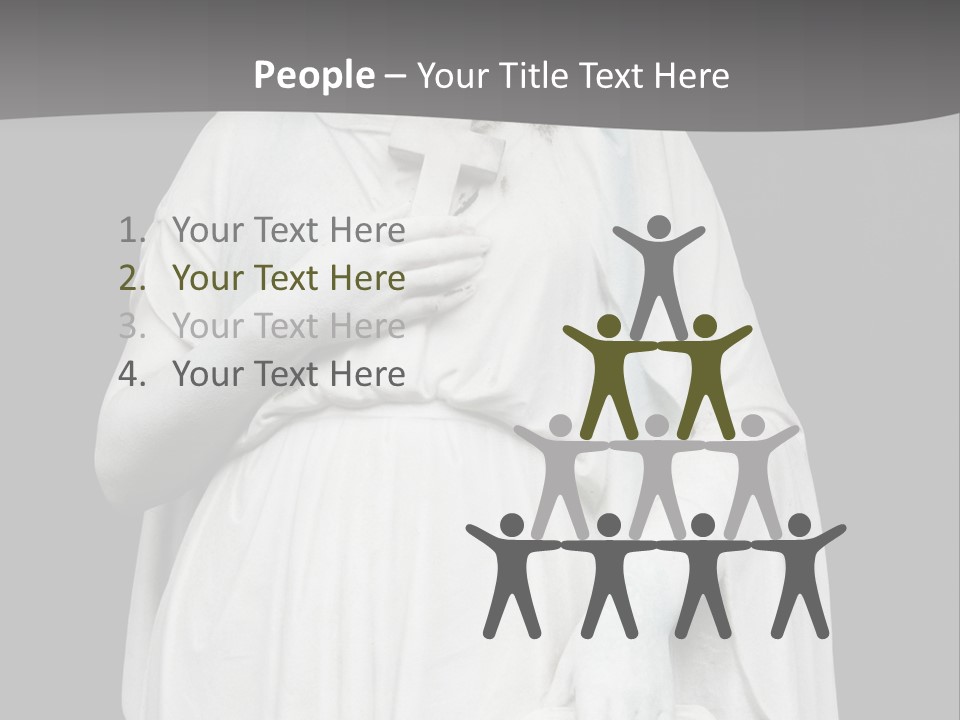 Statue From Cemetery On Black. PowerPoint Template