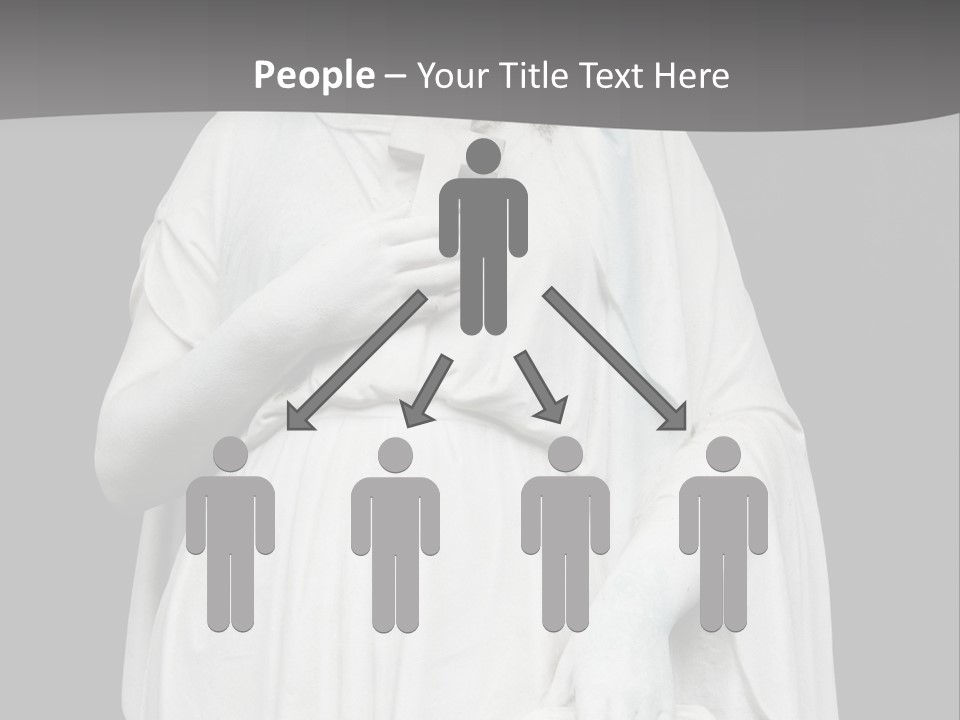 Statue From Cemetery On Black. PowerPoint Template