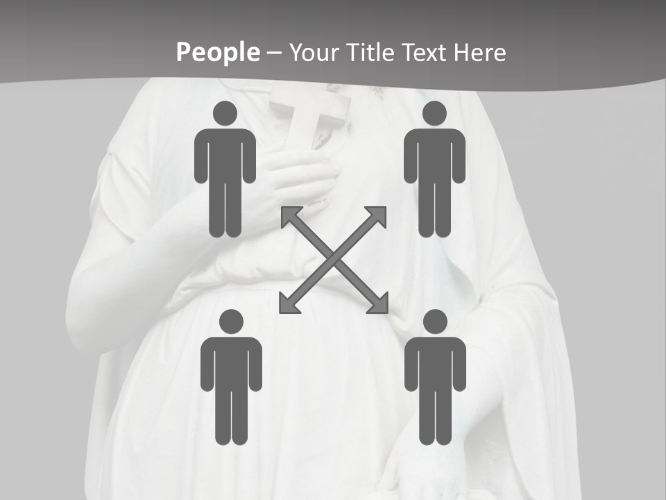 Statue From Cemetery On Black. PowerPoint Template