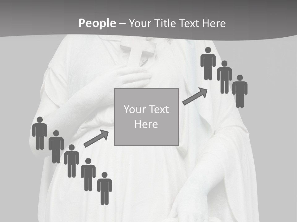 Statue From Cemetery On Black. PowerPoint Template