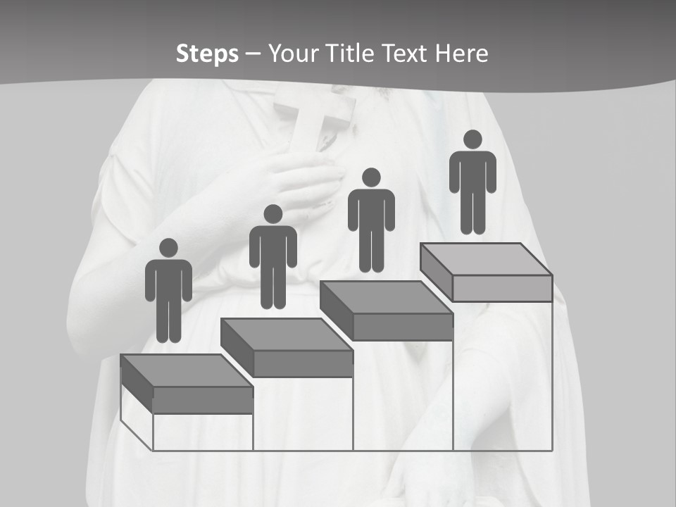 Statue From Cemetery On Black. PowerPoint Template