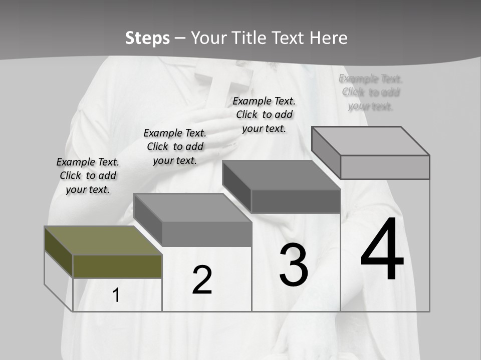 Statue From Cemetery On Black. PowerPoint Template