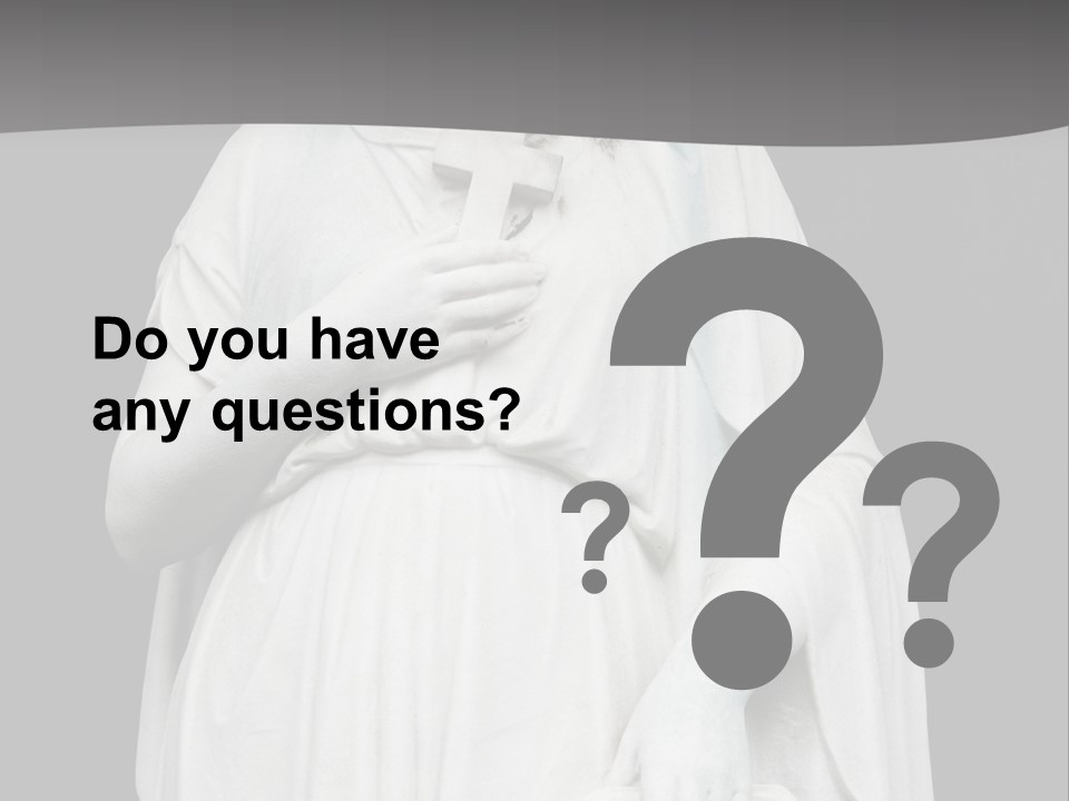 Statue From Cemetery On Black. PowerPoint Template