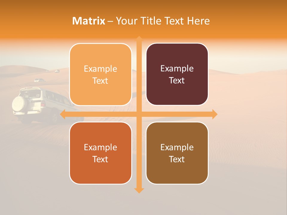 Suvs Trek Across The Desert Dunes PowerPoint Template