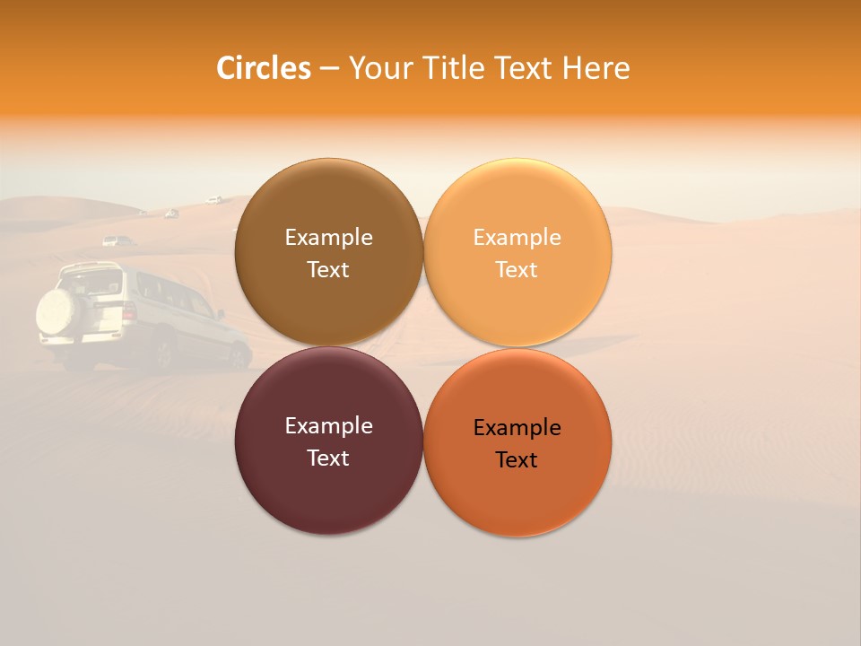 Suvs Trek Across The Desert Dunes PowerPoint Template