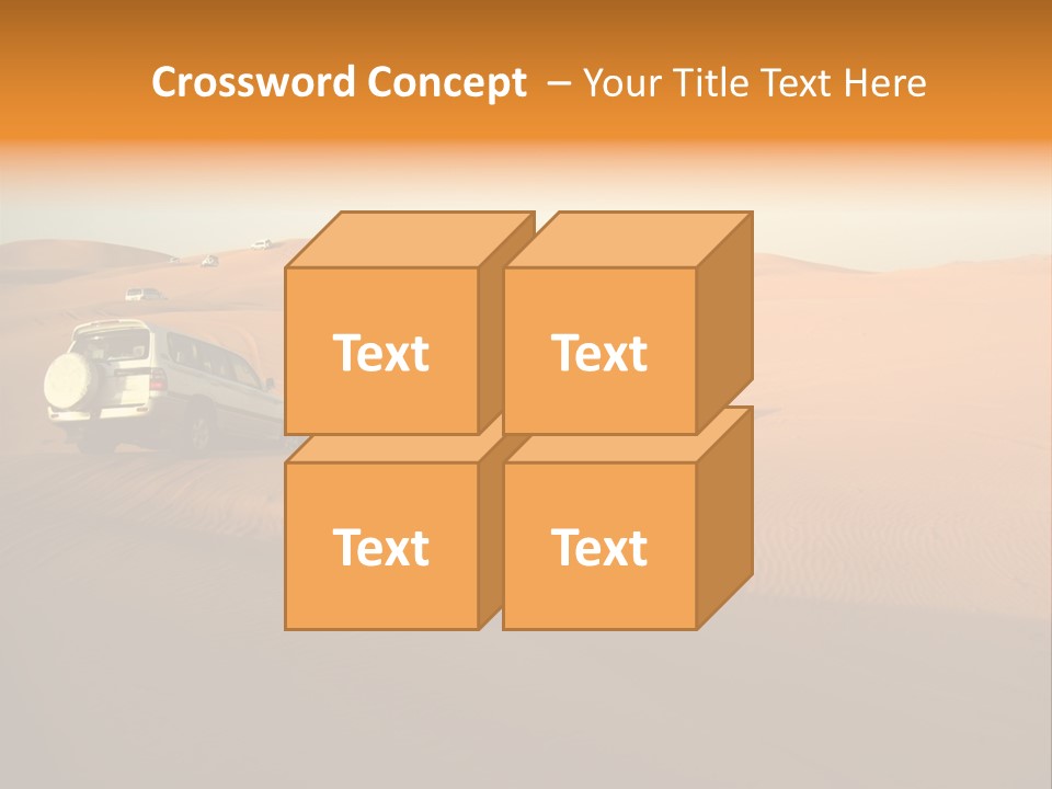 Suvs Trek Across The Desert Dunes PowerPoint Template