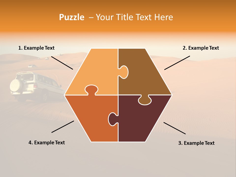 Suvs Trek Across The Desert Dunes PowerPoint Template